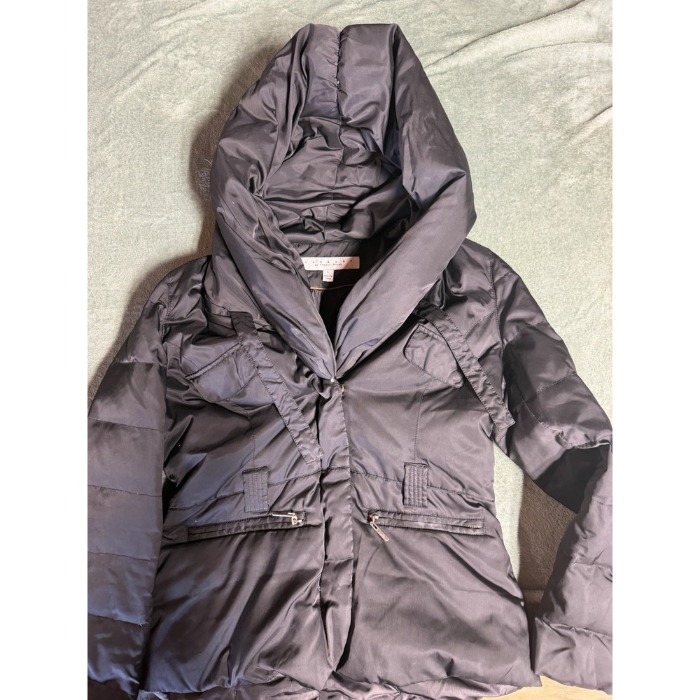 Laundry Shelli Segal Puffer Coat  Black size L Hooded Polyester
